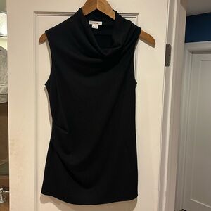 Vintage Helmut Lang wool top with asymmetric collar and waist. Black size 6